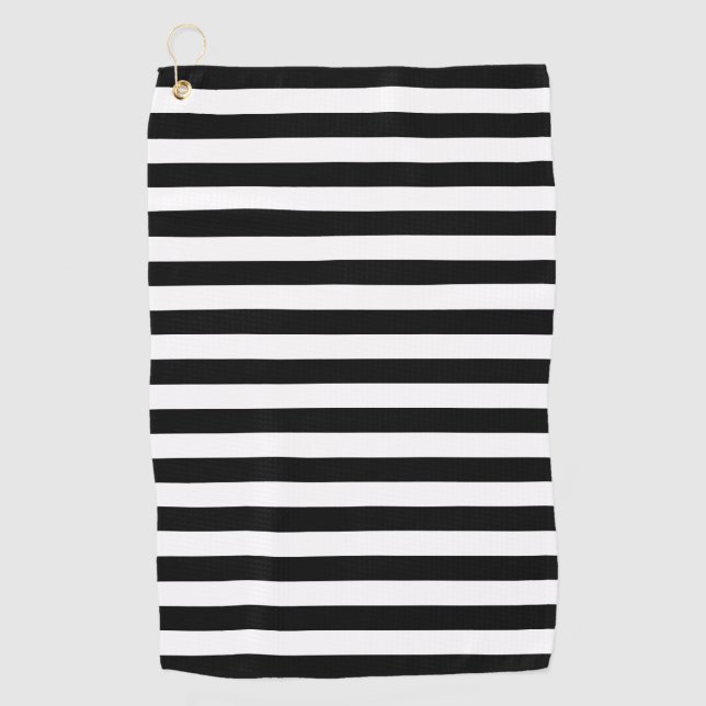 Serviette De Golf Cornwall flag stripes black white line pattern sym (Devant)
