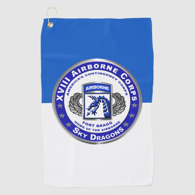 SERVIETTE DE GOLF CORPS AÉROPORTÉ XVIII  (Devant)