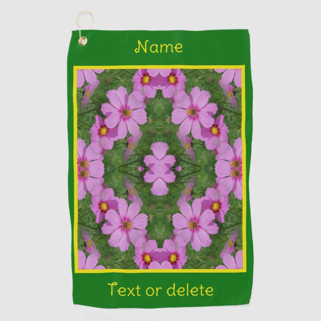 Serviette De Golf Cosmos rose Fleurs de marguerite Nature Personnali (Devant)