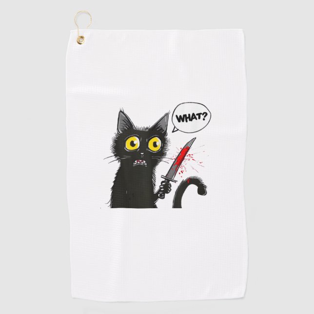 Serviette De Golf Costume d'Halloween Chat Noir Quel Amoureux des ch (Devant)