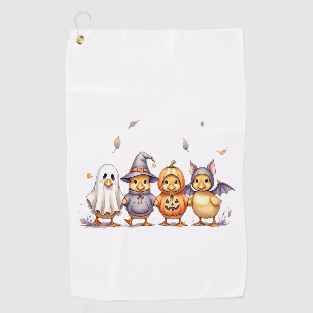 Serviette De Golf Costume Halloween Cute Ducklings (Devant)