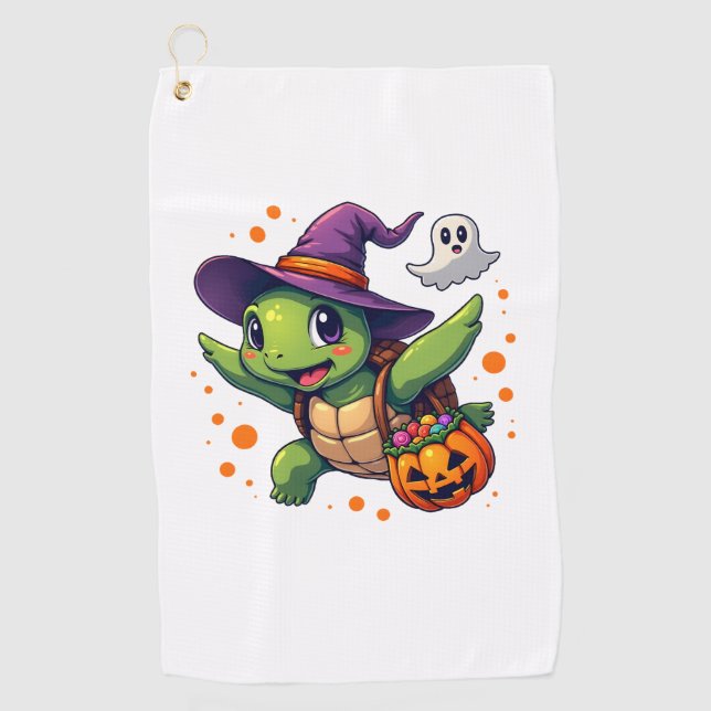 Serviette De Golf Costume Tortue Halloween Tortue Hommes Femmes Enfa (Devant)