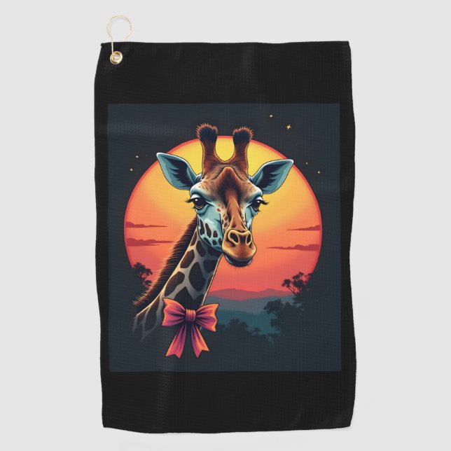 Serviette De Golf Cou de girafe comme un Rollercoaster Run Funny Ret (Devant)
