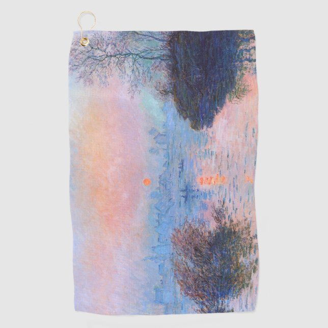 Serviette De Golf Coucher de soleil sur la Seine Claude Monet (Devant)