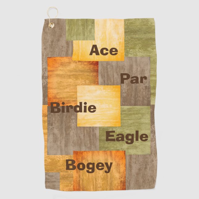Serviette De Golf Couleur Automne Blocs Golf Termes Serviette (Devant)