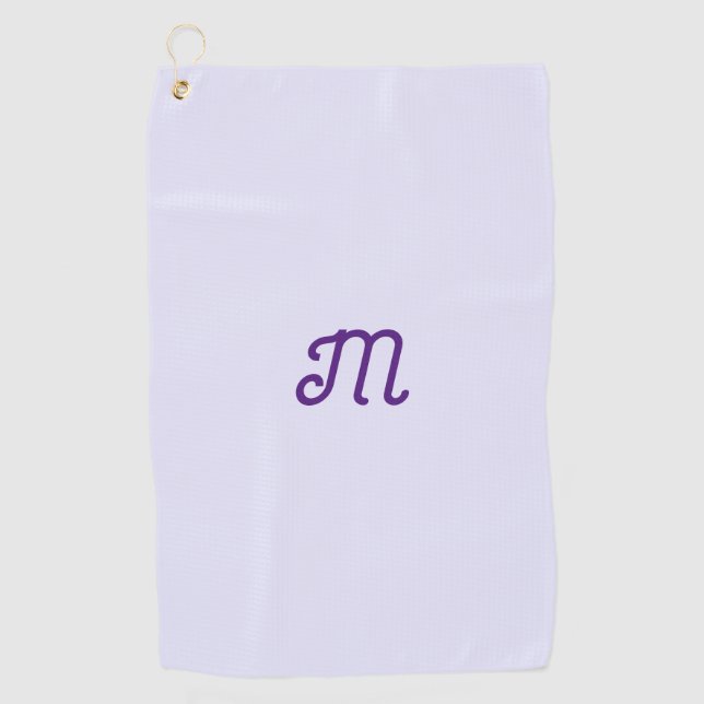 Serviette De Golf couleur lavande - votre monogramme rétro  (Devant)