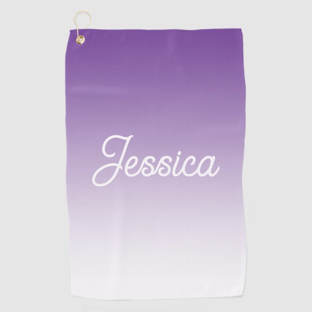 Serviette De Golf Couleur lilas clair ombrée (modifiable) et votre t (Devant)