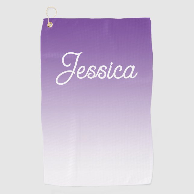 Serviette De Golf Couleur lilas clair ombrée (modifiable) et votre t (Devant)
