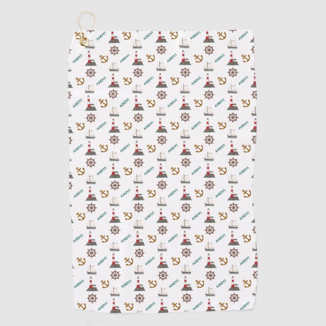 Serviette De Golf Couleur Motif sur blanc (Devant)