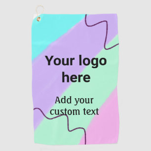 Serviette De Golf Couleur pastel simple ajoutez votre logo texte per