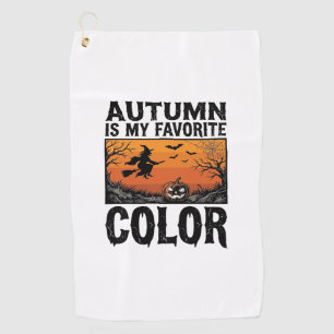 Serviette De Golf Couleur préférée d'automne Halloween Citrouille Ve