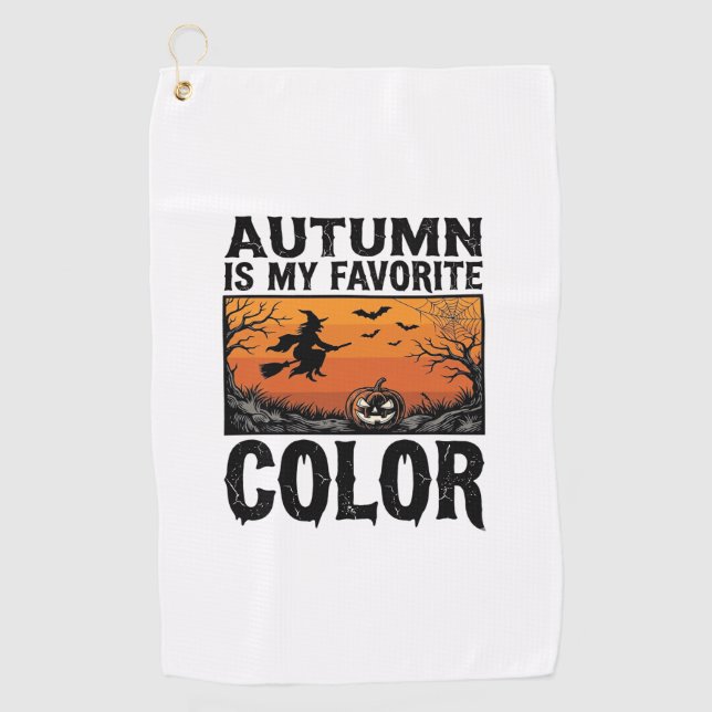 Serviette De Golf Couleur préférée d'automne Halloween Citrouille Ve (Devant)