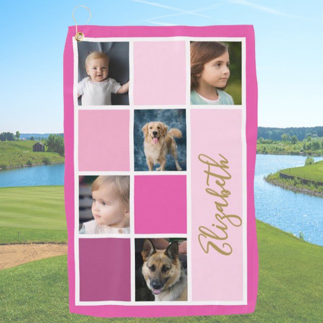 Serviette De Golf Couleur rose Bloc Modèle personnalisé Photos de la (Créateur téléchargé)