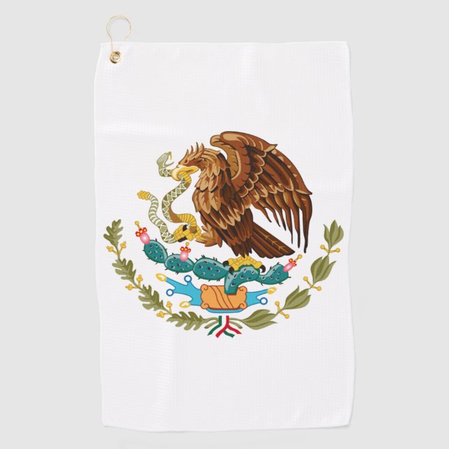 Serviette De Golf Couleur vivante Aigle mexicaine (Devant)