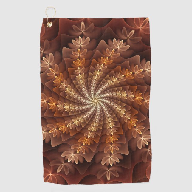 Serviette De Golf Couleurs chaudes, Trippy Moderne Motif d'art fract (Devant)