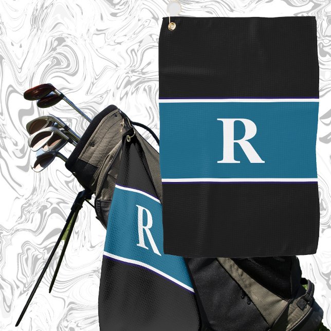 Serviette De Golf Couleurs de blocs monogramme classique cadeau pour (Créateur téléchargé)