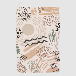 Serviette De Golf Couleurs de terre avec des formes abstraites décor