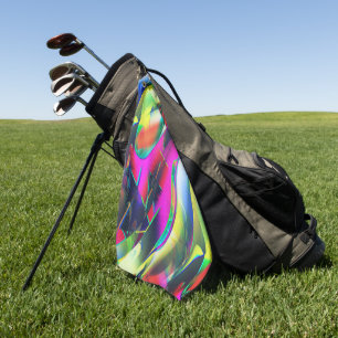 Serviette De Golf Couleurs extravagantes de formes abstraites et voy