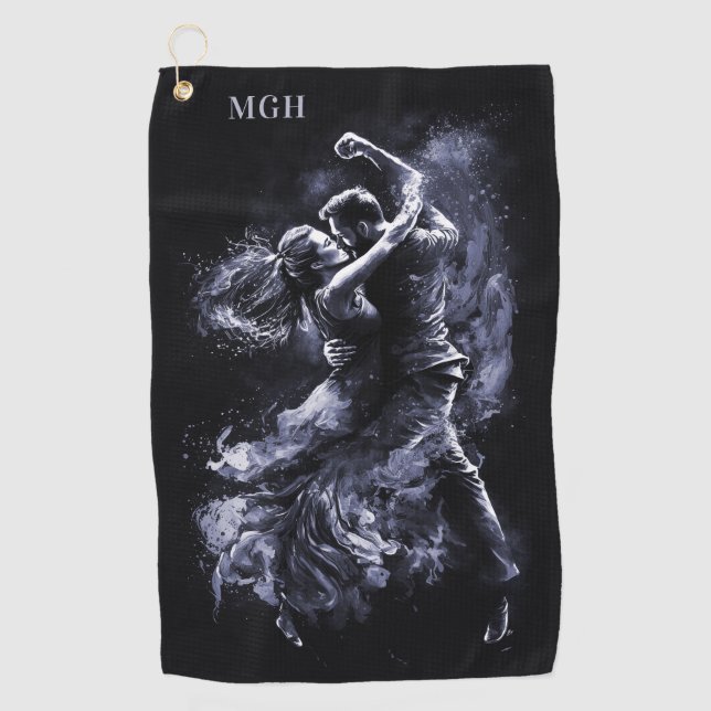 Serviette De Golf Couple de danse monographique personnalisé (Devant)