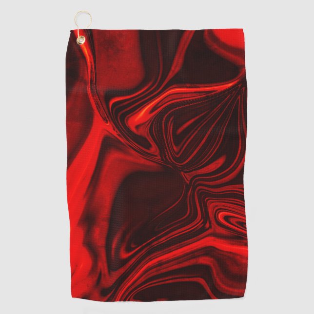 Serviette De Golf Courbes rouge clair et foncé sur arrière - plan fo (Devant)