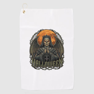 Serviette De Golf Couronne d'ailes de nonne démon de Halloween Lune