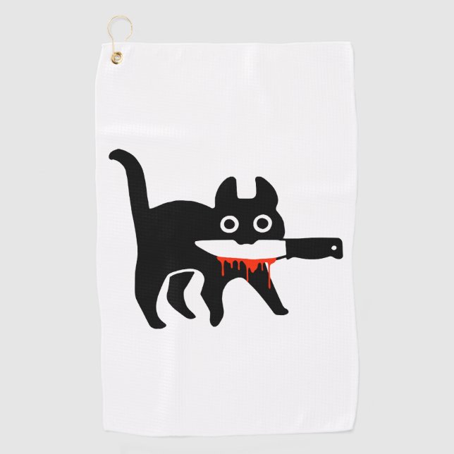 Serviette De Golf Couteau de chat (Devant)