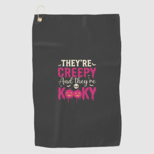 Serviette De Golf Crâne de citrouille de Halloween design effrayant_