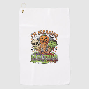 Serviette De Golf Crâne de pompe à glace d'Halloween qui fond complè