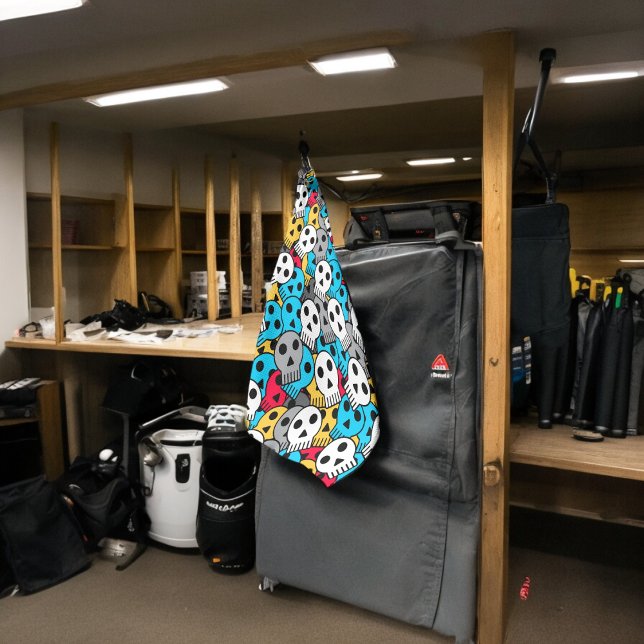 Serviette De Golf crânes multicolores (golf towel)