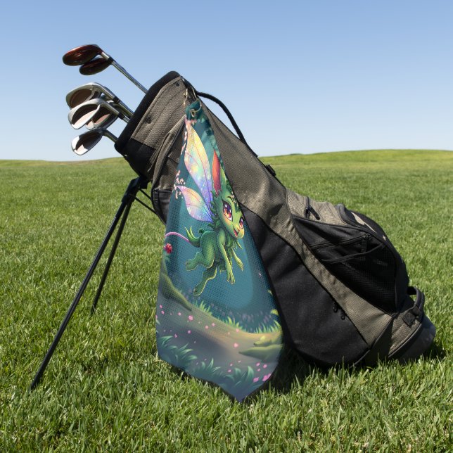 Serviette De Golf Créature de Fée Enchantée – Lutin de la Forêt Magi (Vert)