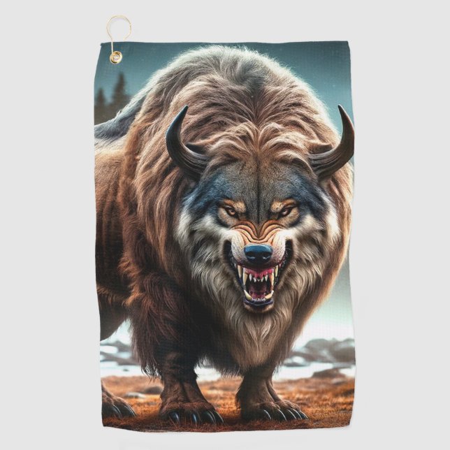 Serviette De Golf Créature du loup (Devant)