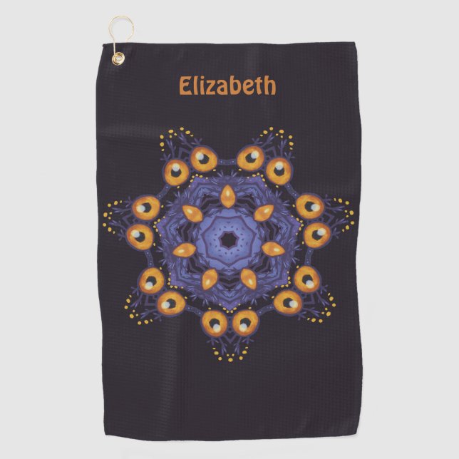 Serviette De Golf Créature mandala mignonne et effrayante pour l'art (Devant)