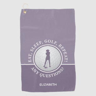 Serviette De Golf Créer Fun Golf Lover Moderne Golfer Purple