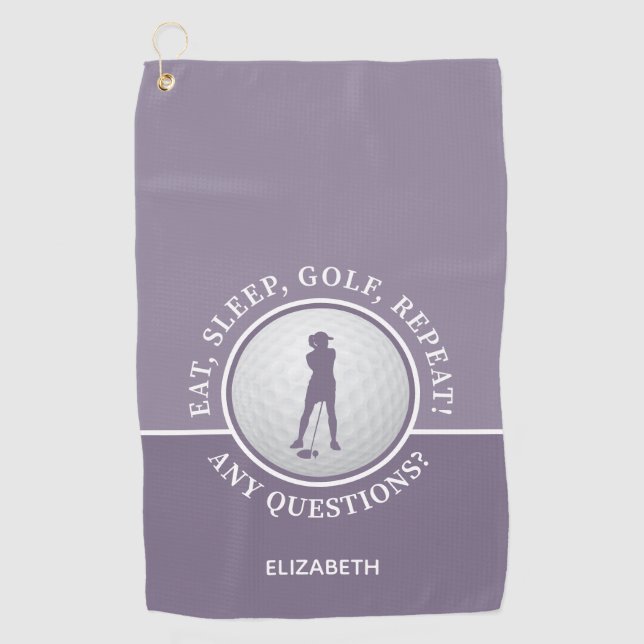 Serviette De Golf Créer Fun Golf Lover Moderne Golfer Purple (Devant)
