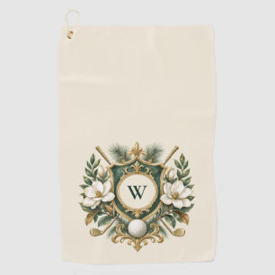Serviette De Golf Créez Votre Propre Monogramme Floral Élégant