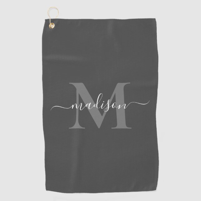Serviette De Golf Créez votre propre monogramme personnalisé (Devant)