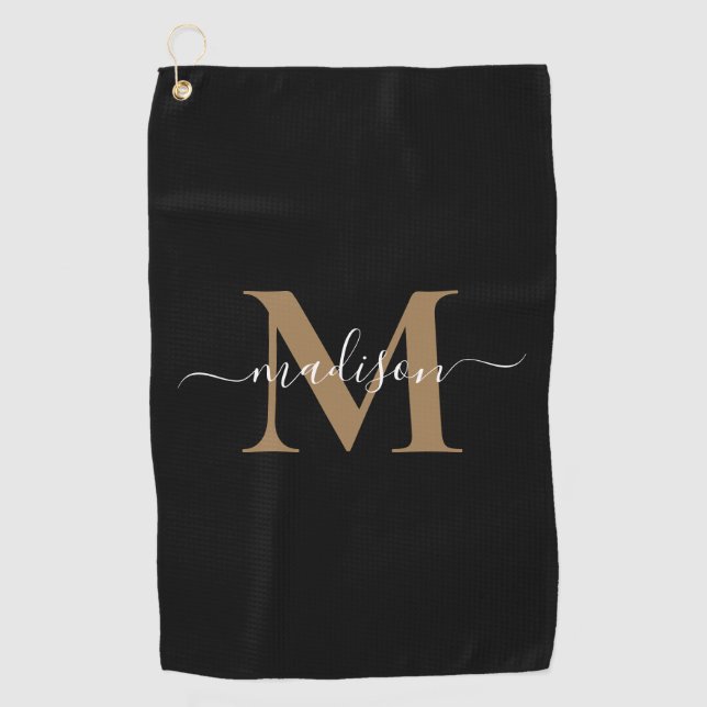 Serviette De Golf Créez votre propre monogramme personnalisé (Devant)