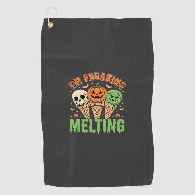 Serviette De Golf Crème Glacée Qui Fond Complètement Halloween (Devant)