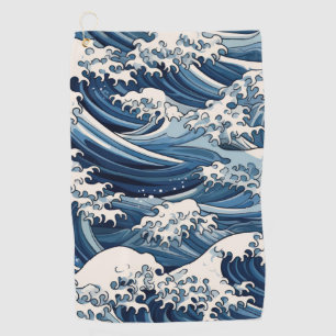 Serviette De Golf Crêtes éphémères : Les vagues d'Hokusai réimaginée