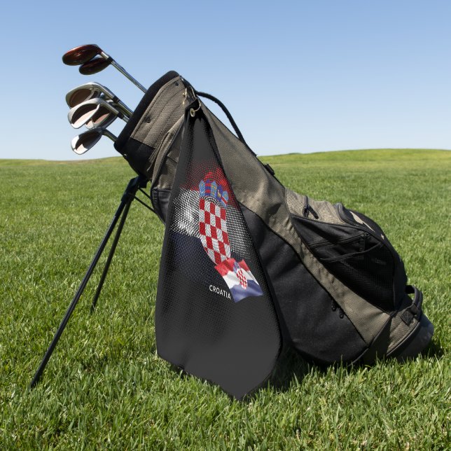 Serviette De Golf Croatia flag (Vert)
