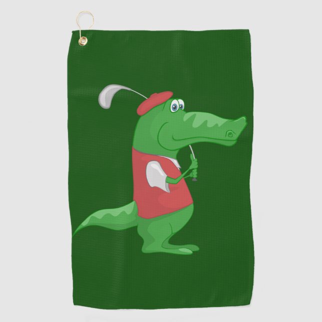 Serviette de golf Crocodile Golfer (Devant)