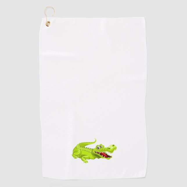 Serviette De Golf Crocodile sur blanc (Devant)