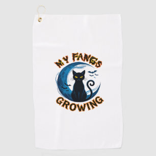 Serviette De Golf Crocs qui grandissent Chat noir d'Halloween Lune b