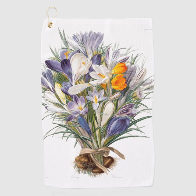 Serviette De Golf Crocus Spring Flower Botanique Floral Art (Devant)