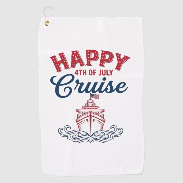 Serviette De Golf Croisière joyeuse du 4 juillet, conception de navi (Devant)