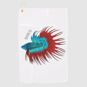 Serviette De Golf Crowntail betta fish dessin animé