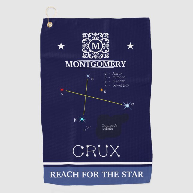 Serviette De Golf Crux de constellation de l'hémisphère sud (Devant)