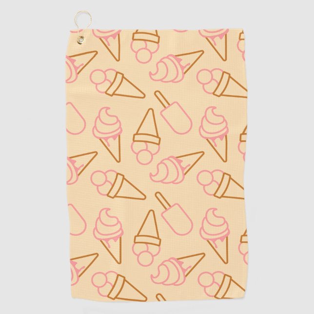Serviette De Golf Cuisine estivale avec contours de glace (Devant)