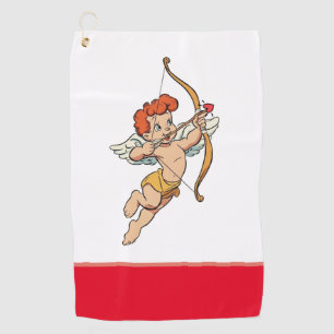 Serviette De Golf Cupidon classique/vintage de la Saint-Valentin