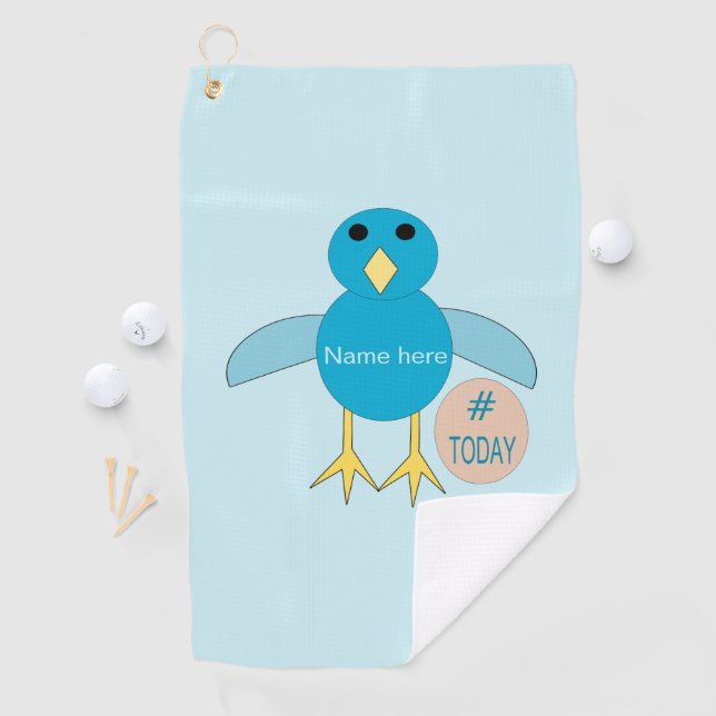 Serviette De Golf Custom Blue Birthday Garçon Chick Golf Serviette (En situation)